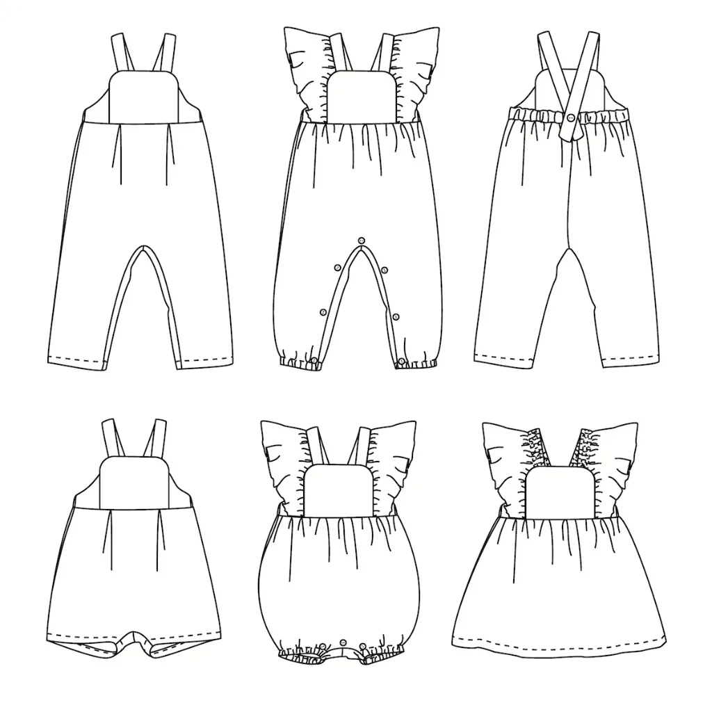 Ikatee - Patron Couture Bébé Combinaison, Barboteuse et Robe "Faro" du 1 mois au 4 ans 17.webp