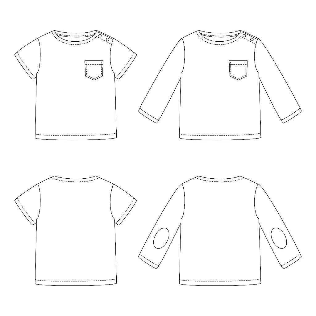 Ikatee - Patron Couture Bébé T-shirt Marinière "Capecod" du 1 mois au 4 ans 1.webp