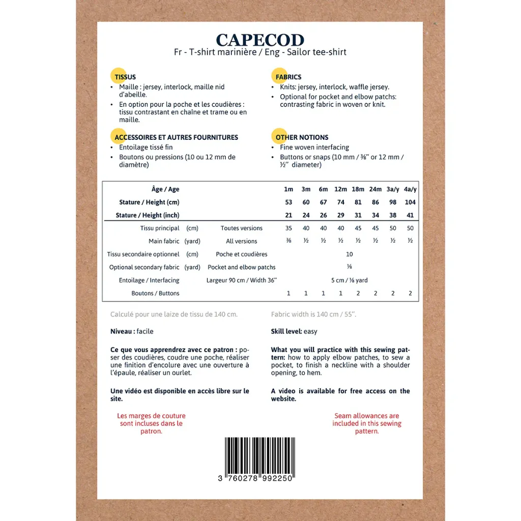 Ikatee - Patron Couture Bébé T-shirt Marinière "Capecod" du 1 mois au 4 ans 2.webp