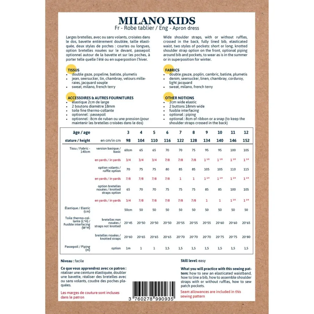 Ikatee - Patron Couture Enfant Robe "Milano Kids" du 3 au 12 ans 1.webp