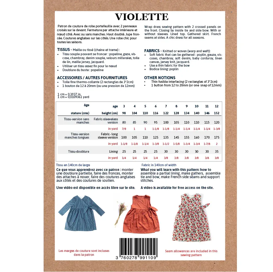 Ikatee - Patron Couture Enfant Robe "Violette" du 3 au 12 ans 1.webp