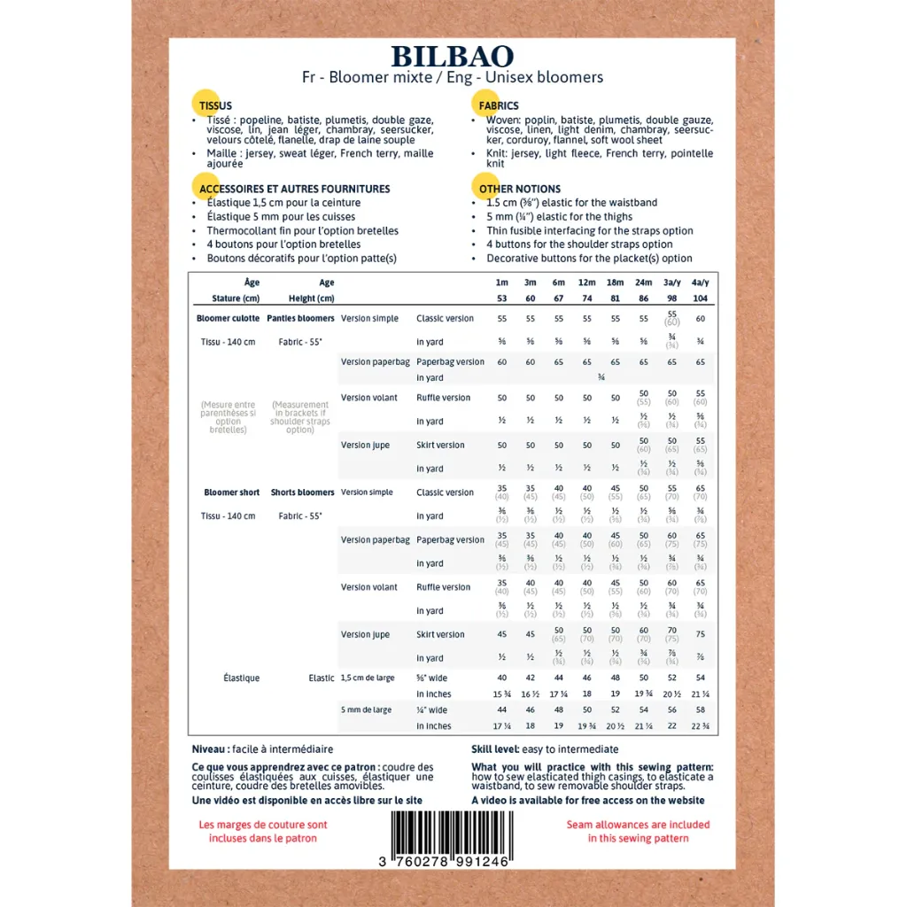 Ikatee - Patron Couture Bébé Bloomer "Bilbao" du 1 mois au 4 ans 1.webp