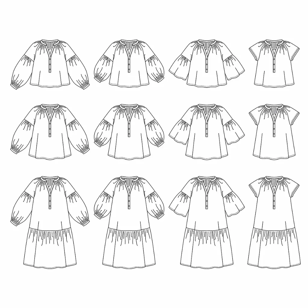 Ikatee - Patron Couture Femme Blouse et Robe "Okinawa" du 32 au 52 21.webp