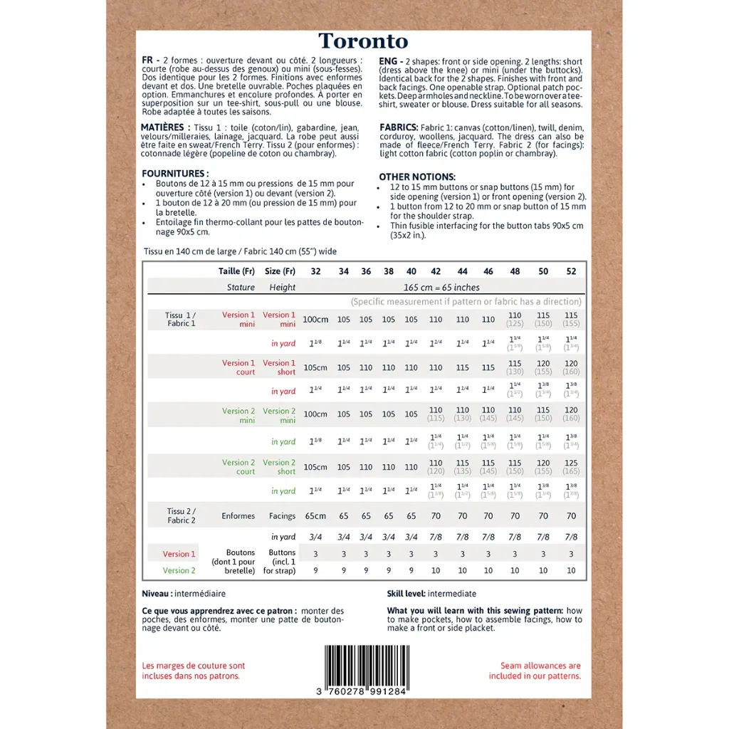 Ikatee - Patron Couture Femme Robe Chasuble "Toronto" du 32 au 52 1.webp