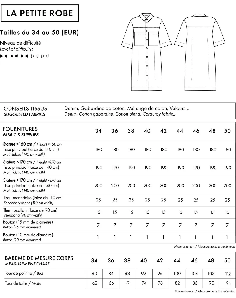 Atelier Brunette "LA Petite Robe" – Patron Couture Femme Robe du 34 au 50 6.webp