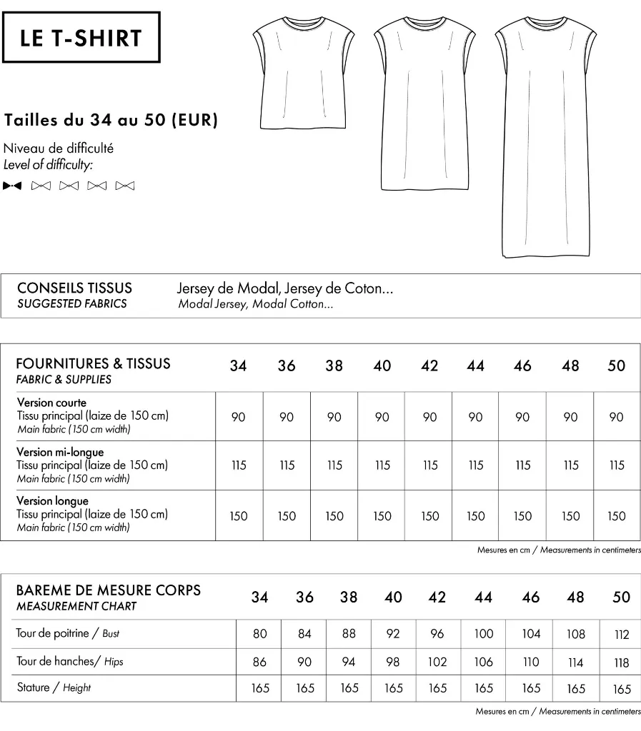 Atelier Brunette "LE T-Shirt" – Patron Couture  Femme Top et Robe du 34 au 50 1.webp