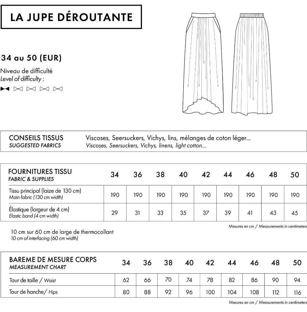 Atelier Brunette "LA Jupe Déroutante" – Patron Couture Femme Jupe Asymétrique du 34 au 50 6.webp