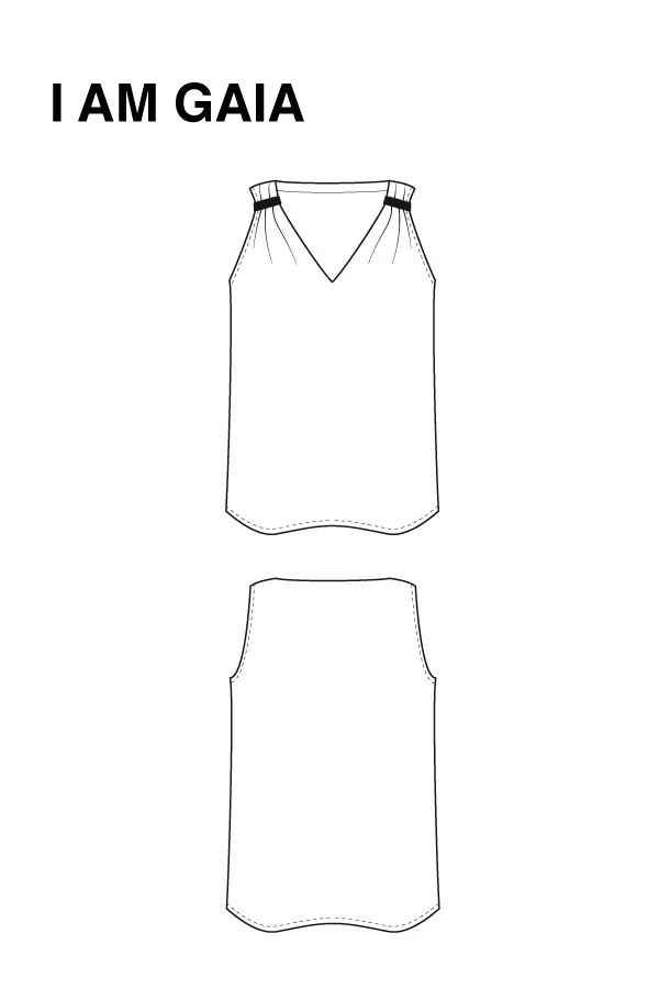 I Am Patterns "Gaïa" – Patron Couture Femme Haut Sans Manches du 36 au 46 1.webp