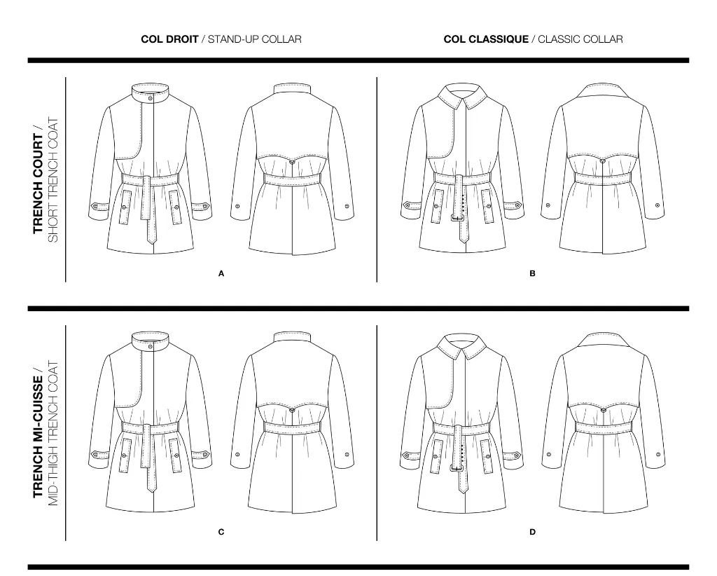 I Am Patterns "Bob" – Patron Couture Femme Trench du 36 au 46 2.webp