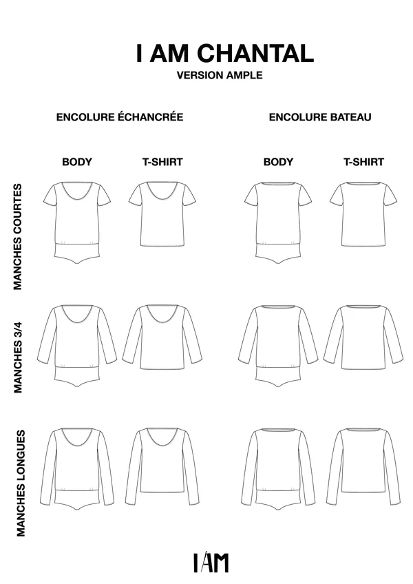 I Am Patterns "Chantal" – Patron Couture Femme Body ou T-shirt du 36 au 46 6.webp