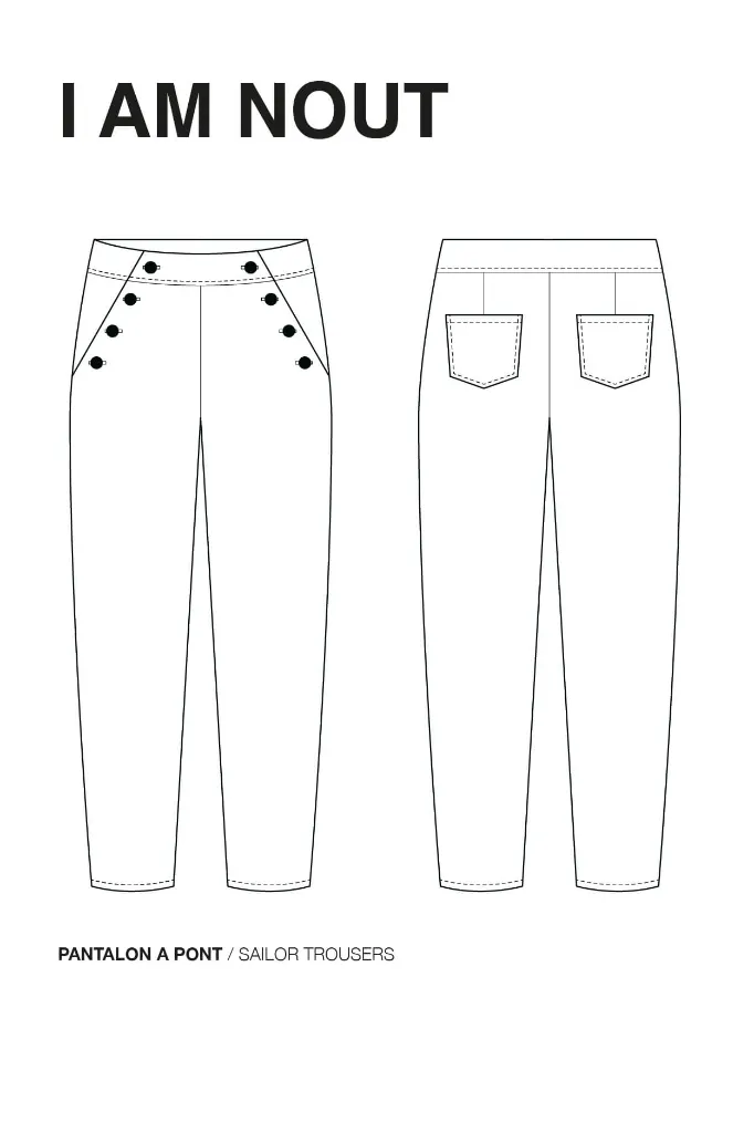 I Am Patterns "Nout" – Patron Couture Femme Pantalon à Pont du 36 au 46 1.webp