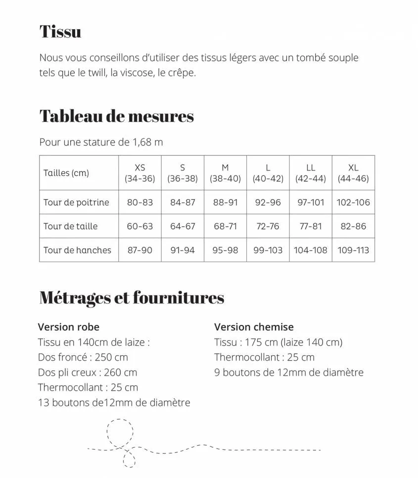 Cousette "Cachette" – Patron Couture Femme Robe ou Chemise du XS au XL 9.webp