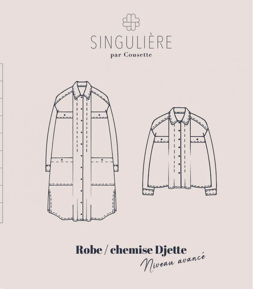 Cousette "Djette" – Patron Couture Femme Robe, Chemise ou Chemisette du XS au XXXL 2.webp