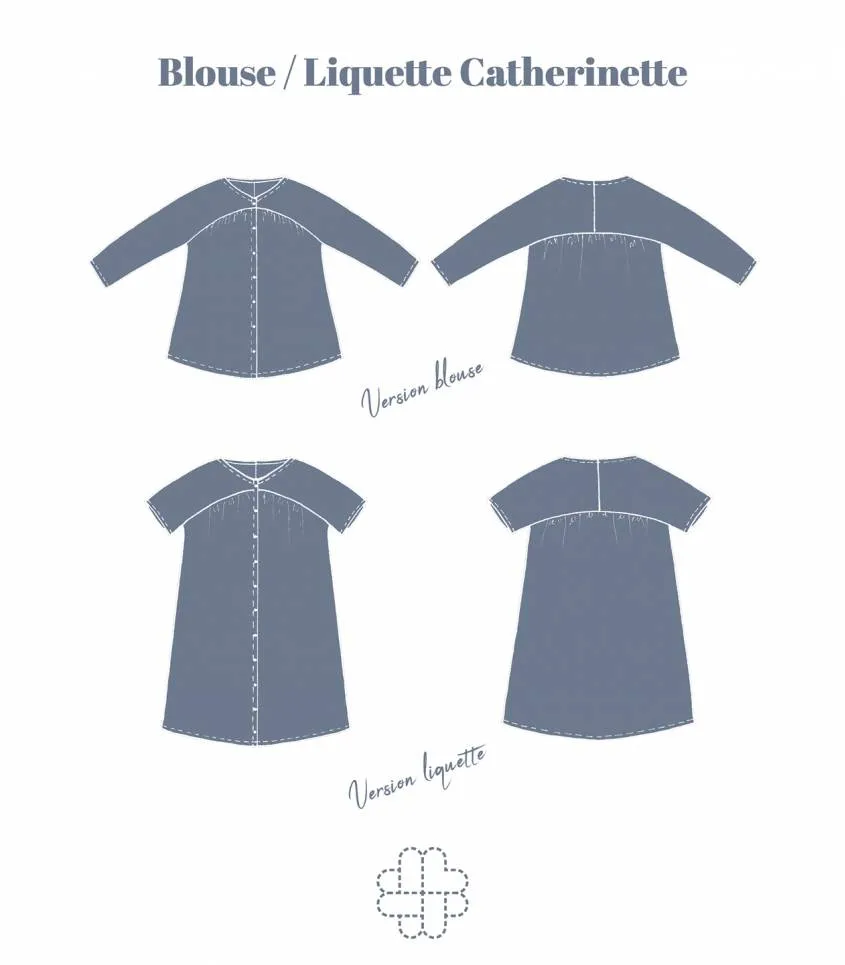 Cousette "Catherinette" – Patron Couture Femme Blouse ou Liquette du XS au XL 2.webp