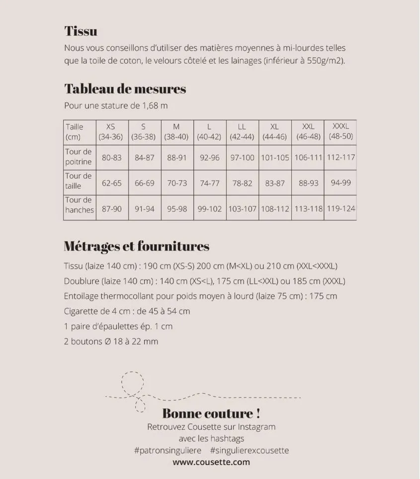 Cousette "Margarette" – Patron Couture Femme Blazer du XS au XXXL 4.webp