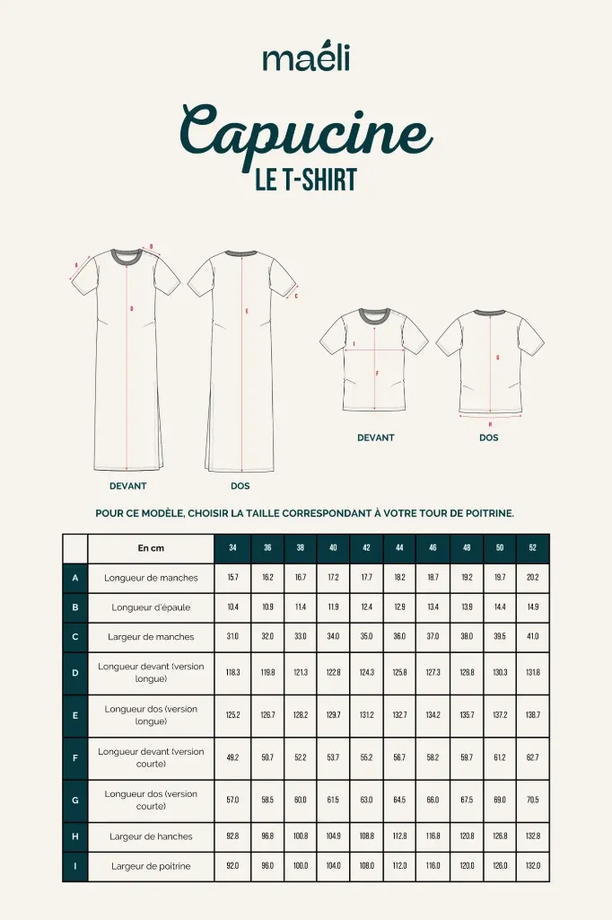 Maéli Paris "Capucine" – Patron Couture Femme T-shirt ou Robe du 34 au 52 2.webp