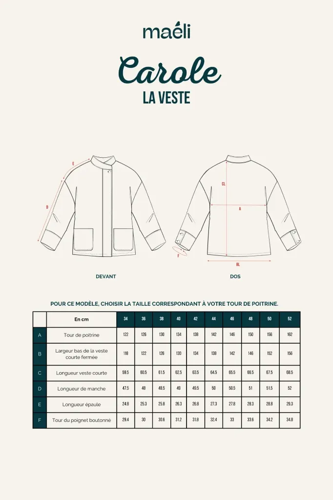 Maéli Paris "Carole" – Patron Couture Femme Veste du 34 au 52 1.webp