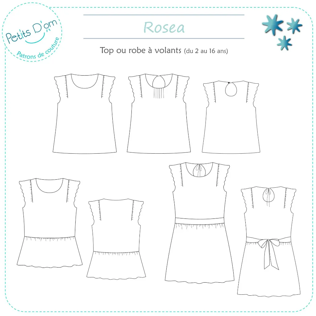 Petits D'om "Rosea" – Patron Couture Enfant Top ou Robe du 2 au 16 ans 16.webp