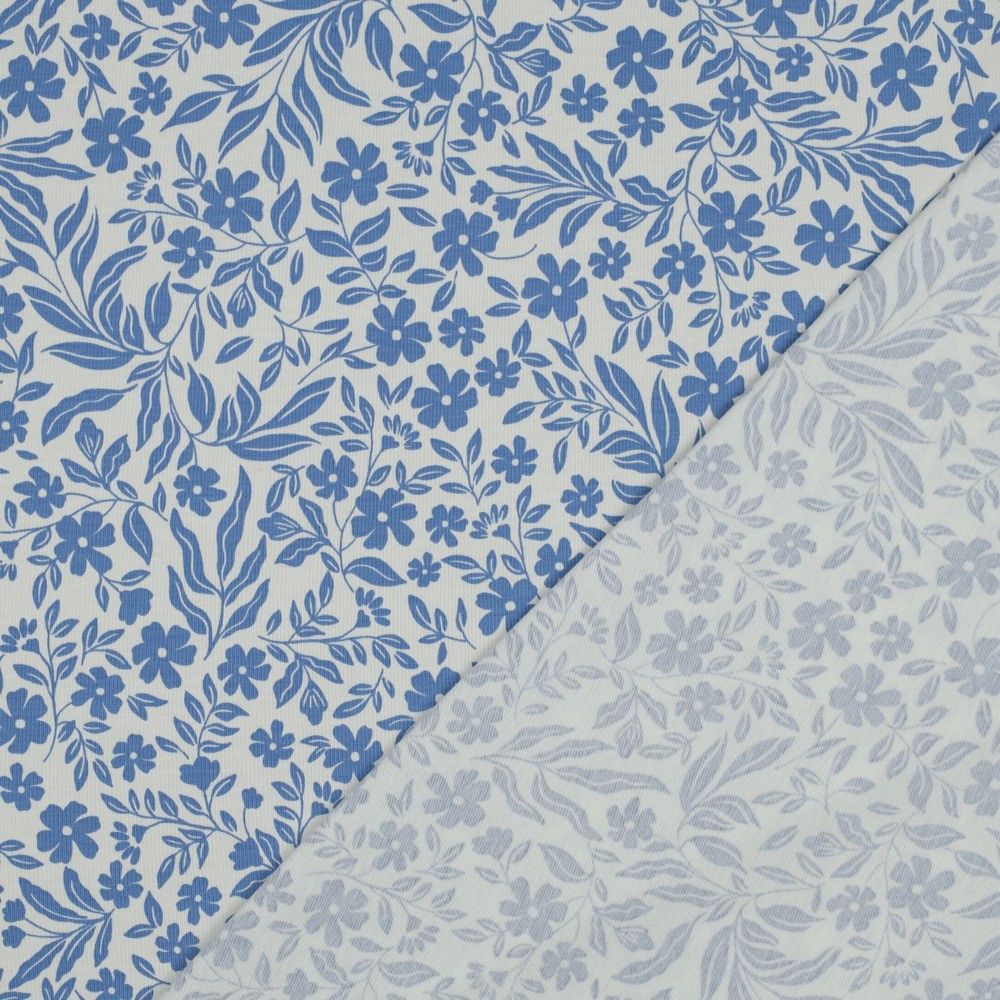 Poppy – Tissu Jersey Coton Fleuri Bleu - 1.jpg