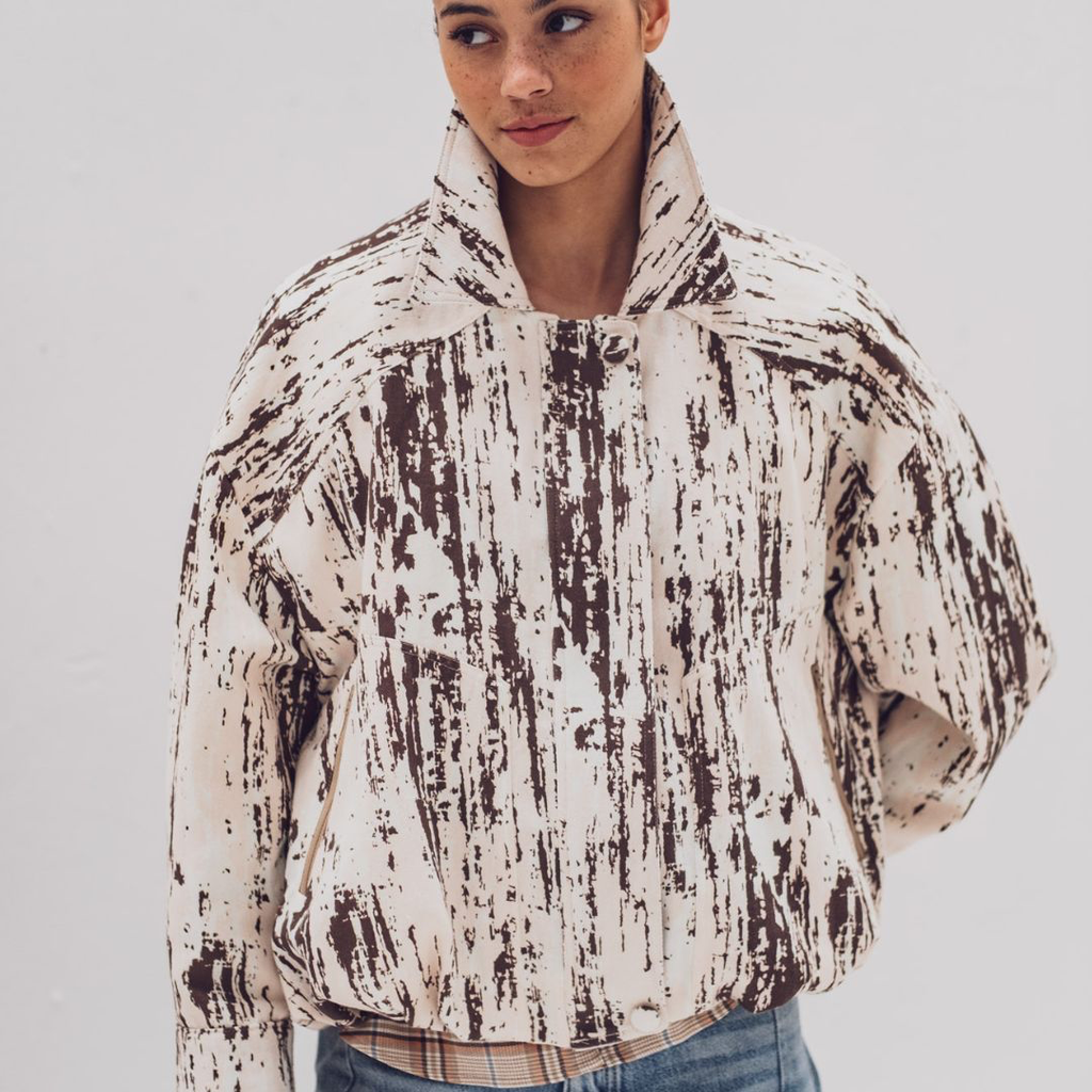 Fibre Mood - Tissu Sergé de Coton Imprimé Traits "Astrid" .webp