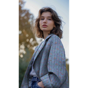 Poppy – Double Gaze Matelassée Réversible – Motif Floral Bleu Lavande & Envers Turquoise 6.webp