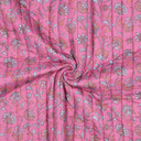 Poppy – Tissu Double Gaze Matelassé Réversible Imprimée – Motif Floral Sur Fond Rose  4.webp