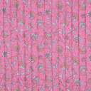 Poppy – Tissu Double Gaze Matelassé Réversible Imprimée – Motif Floral Sur Fond Rose  2.webp