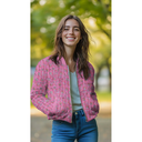 Poppy – Tissu Double Gaze Matelassé Réversible Imprimée – Motif Floral Sur Fond Rose  5.webp