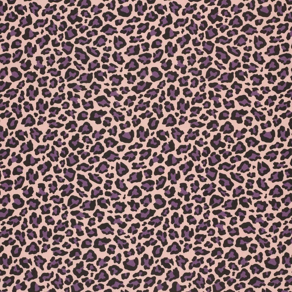 Sélection Coup de coudre - Popeline de Coton Imprimé Léopard Violet et Rose  5.webp