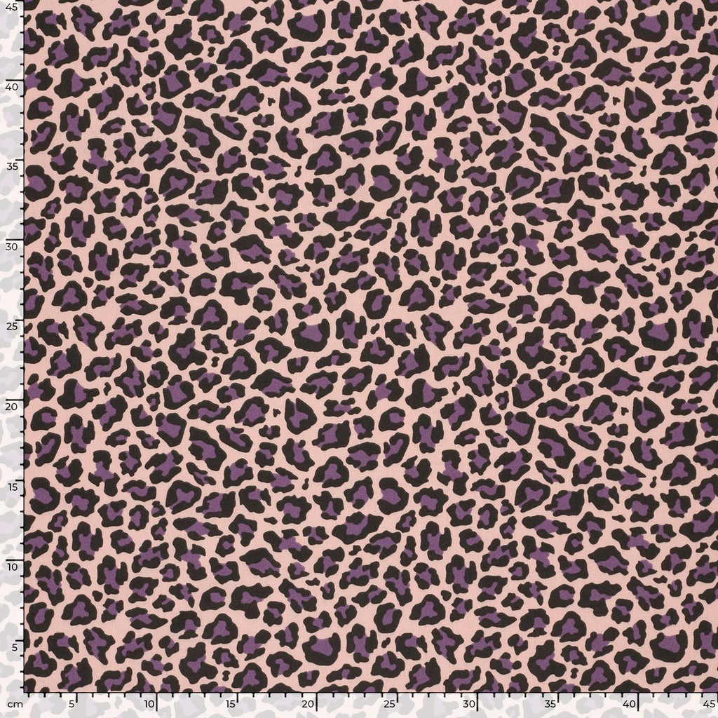 Sélection Coup de coudre - Popeline de Coton Imprimé Léopard Violet et Rose  2.webp