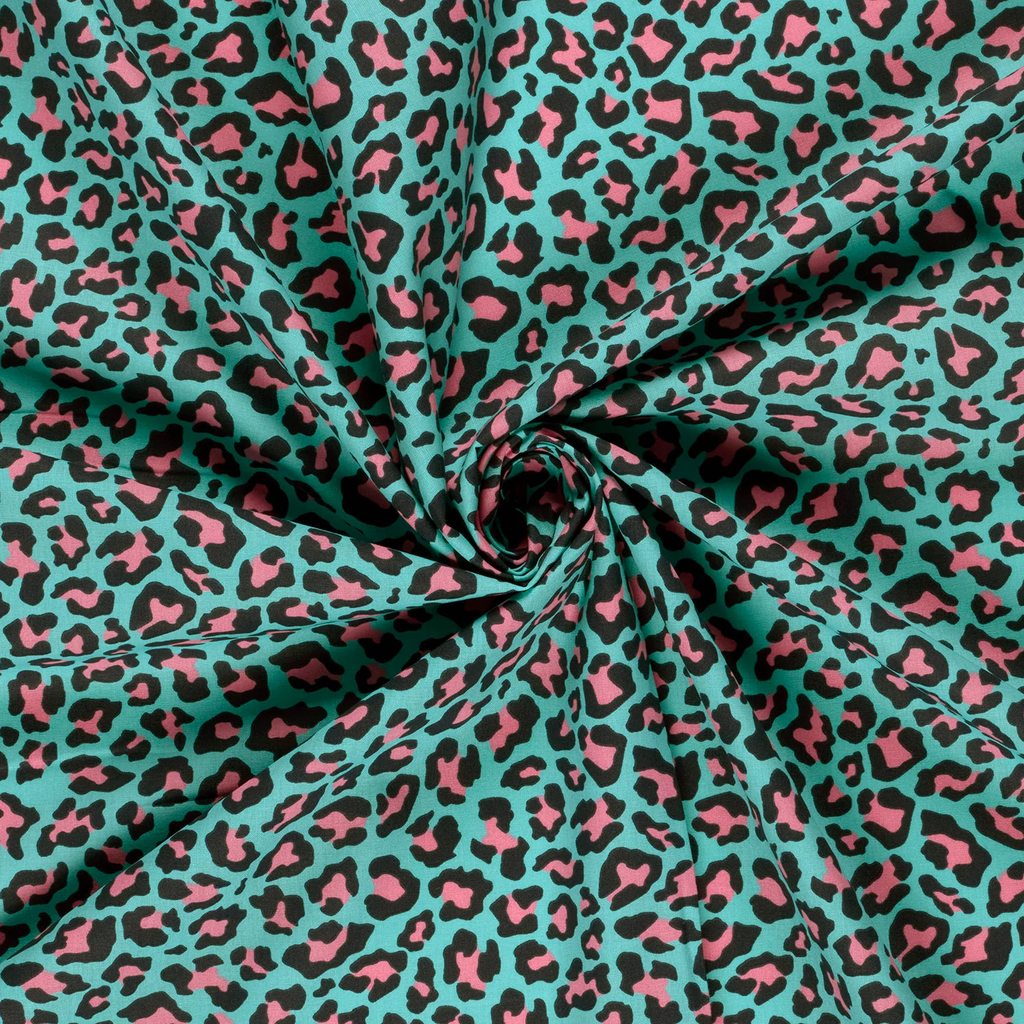 Sélection Coup de coudre - Popeline de Coton Imprimé Léopard Vert et Rose 3.jpg.webp