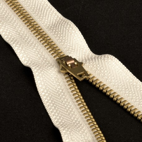 Fermeture à Glissière Métal n°5 Bronze Non Séparable Couleur Ecru 18 cm.webp