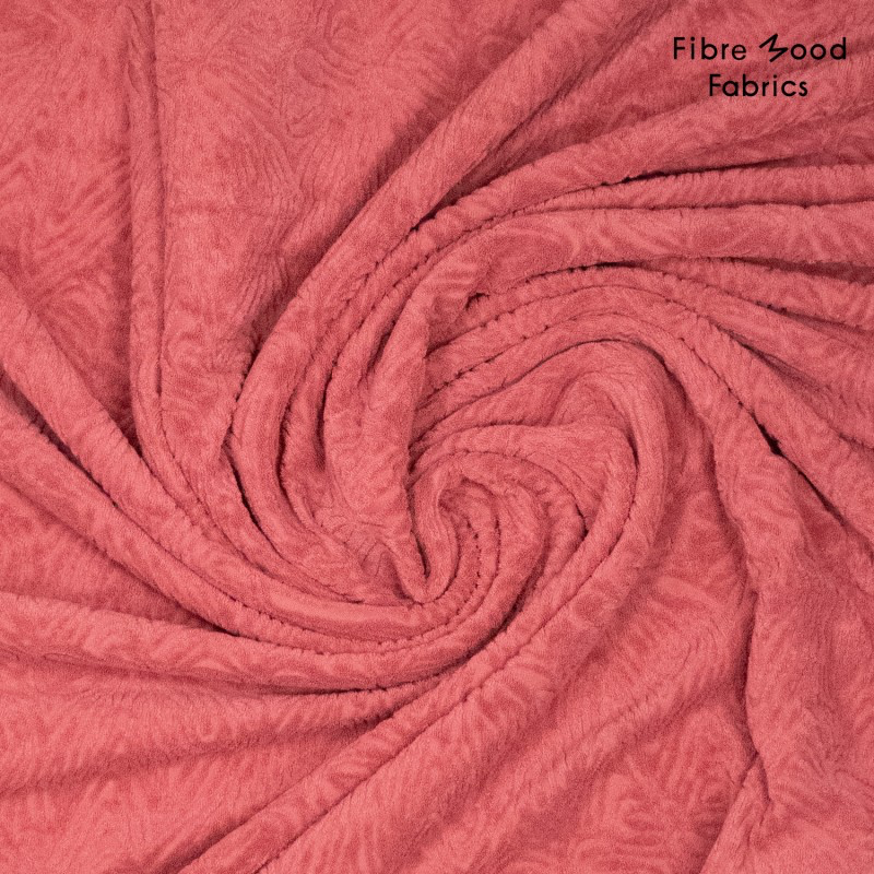 Fibre Mood - Tissu Jacquard de Coton "Maela" Couleur Rose Terracota À Motif Texturé.webp