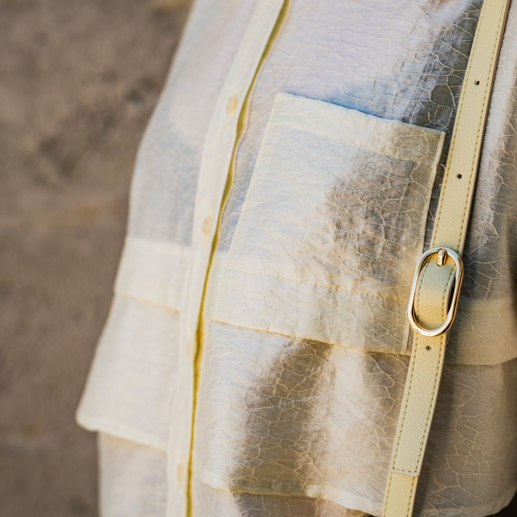 Fibre Mood - Tissu Jacquard de Tencel "Yara" Couleur Blanc Cassé à Motif Texturé 4.webp