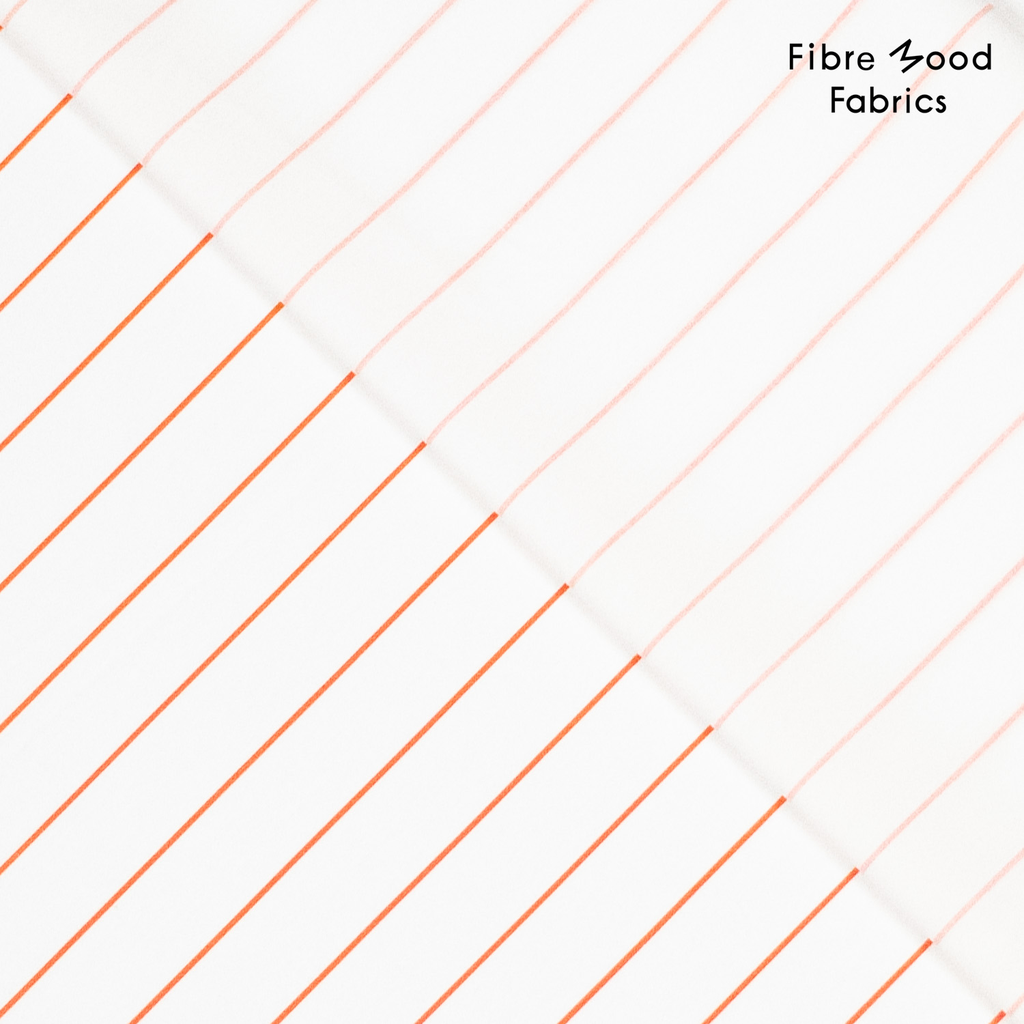 Fibre Mood - Tissu Popeline de Coton "Zoey" Imprimé Rayures Oranges sur le Fond Blanc 5.webp