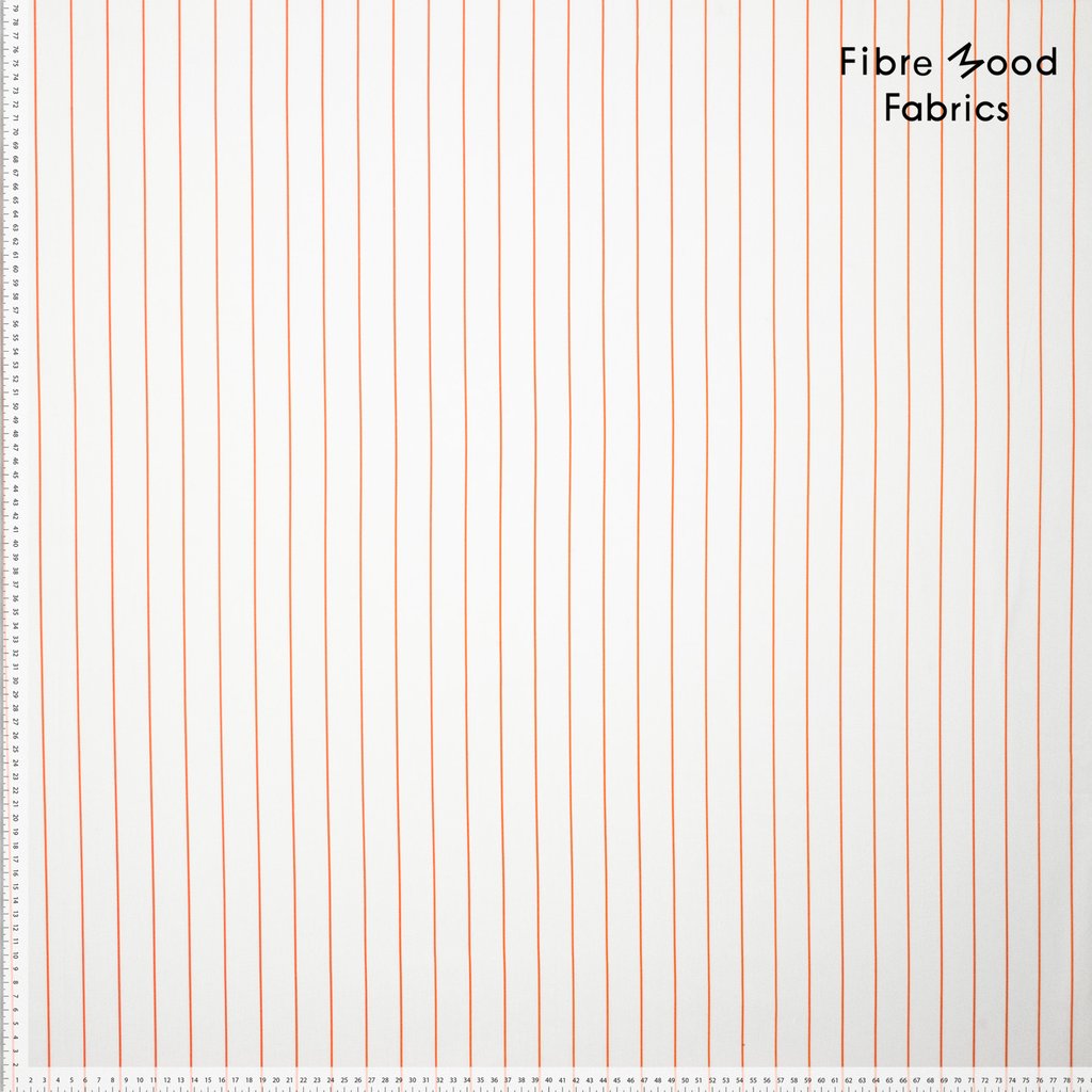 Fibre Mood - Tissu Popeline de Coton "Zoey" Imprimé Rayures Oranges sur le Fond Blanc 2.webp