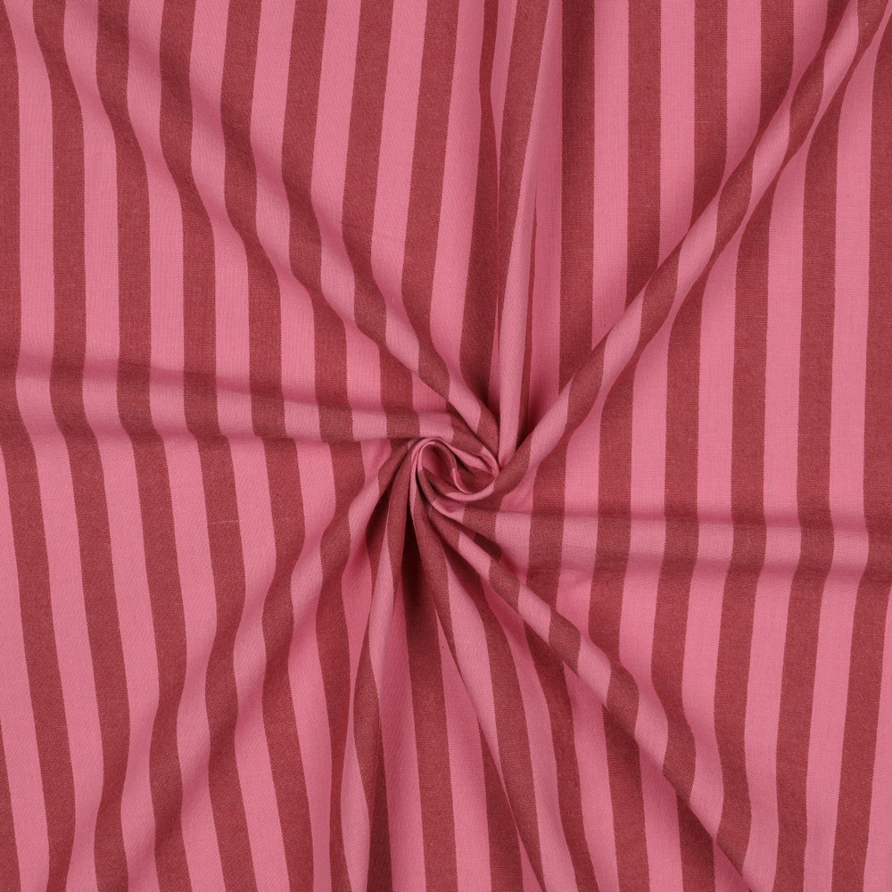 Poppy – Tissu Fil à Fil Rayures Bordeaux: Rose 2.webp