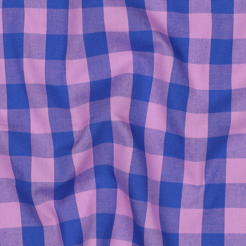 Poppy – Tissu Fil à Fil Carreaux Violet et Rose  2.webp
