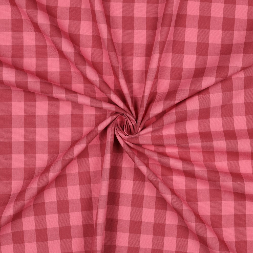 Poppy - Tissu Fil à Fil Carreaux Bordeaux et Rose 3.webp