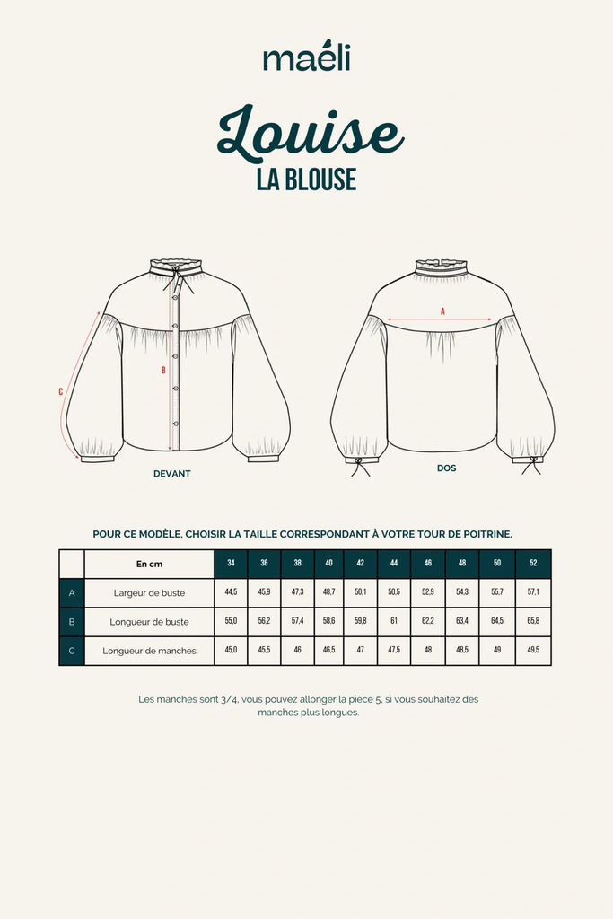 Maéli Paris "Louise" – Patron Couture Femme  Blouse du 34 au 52 8.webp