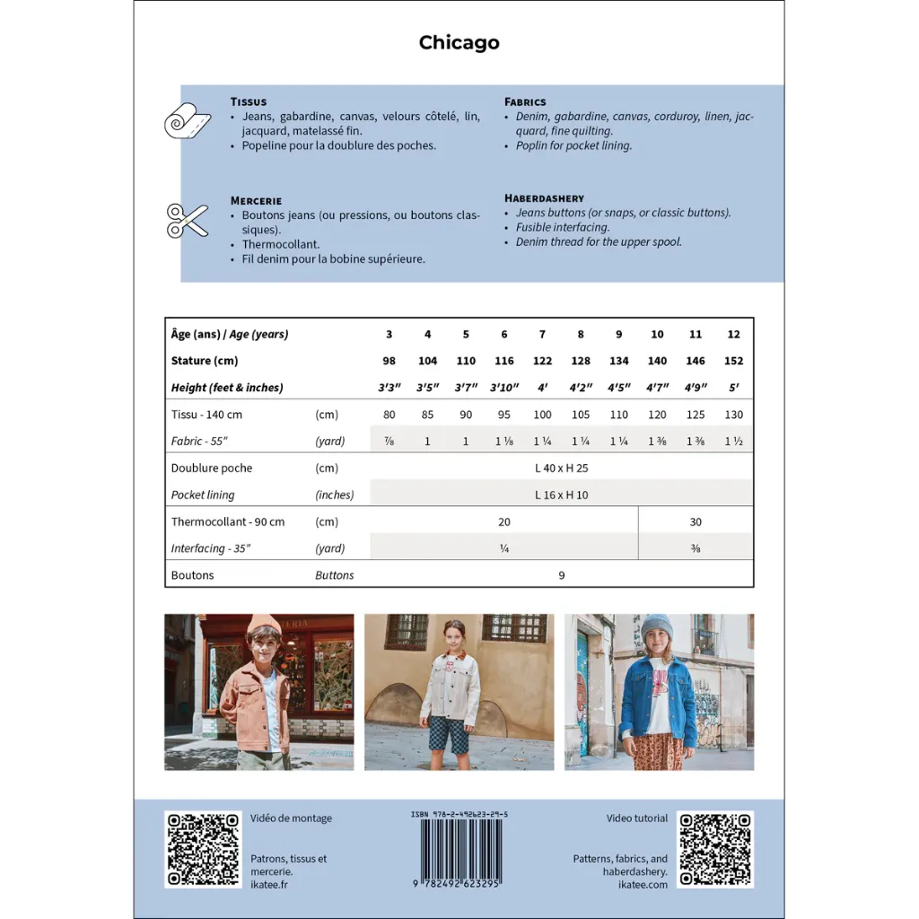 Ikatee - Patron Couture Enfant Veste "Chicago" du 3 au 12 ans 1.webp