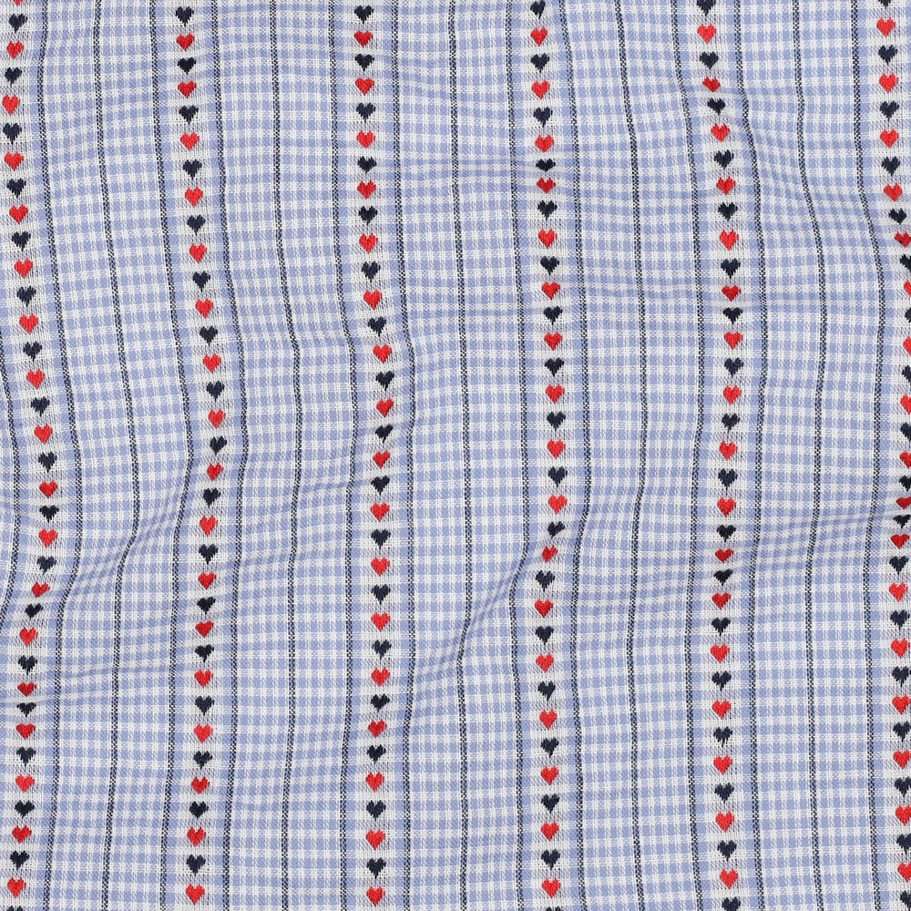 Poppy - Tissu Fil à Fil Vichy Bleu Clair Motif Coeurs - 10 cm 2.webp