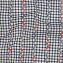 Poppy - Tissu Fil à Fil Vichy Bleu Marine Motif Fleurs - 10 cm 3.webp