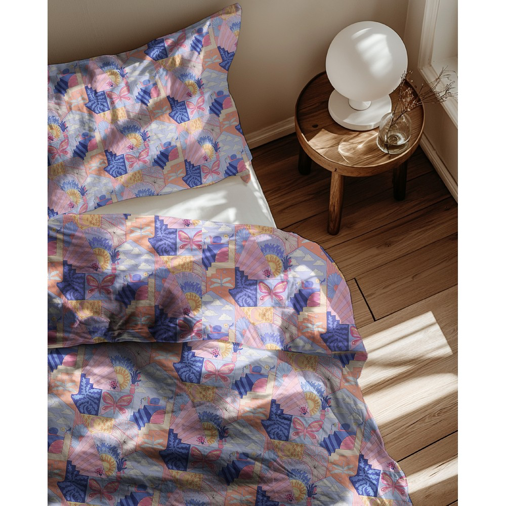 Nerida Hansen – Popeline de Coton Fine Impression Digitale « Little Creatures » Bleu 5.webp
