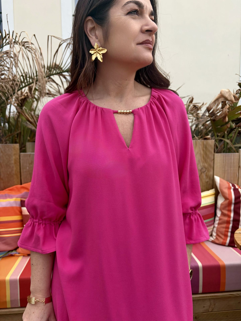 My Dress Made – Tissu Crêpe de Viscose Uni Rose Fuchsia 5.webp