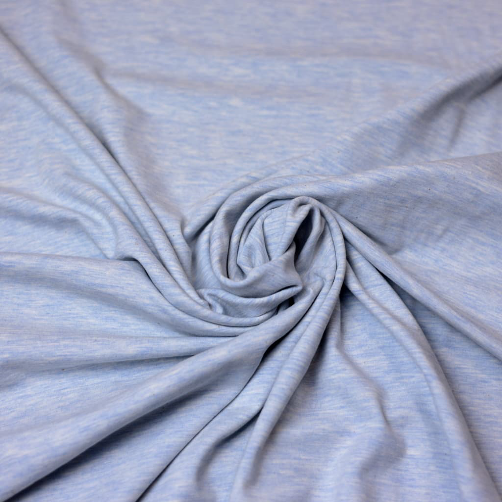 Sélection Coup de Coudre – Tissu Jersey Coton Chiné Bleu Ciel  4.webp