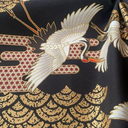 Naka Fabrics - Tissu Coton Japonais – Grues Impériales Bleu Nuit 3.webp