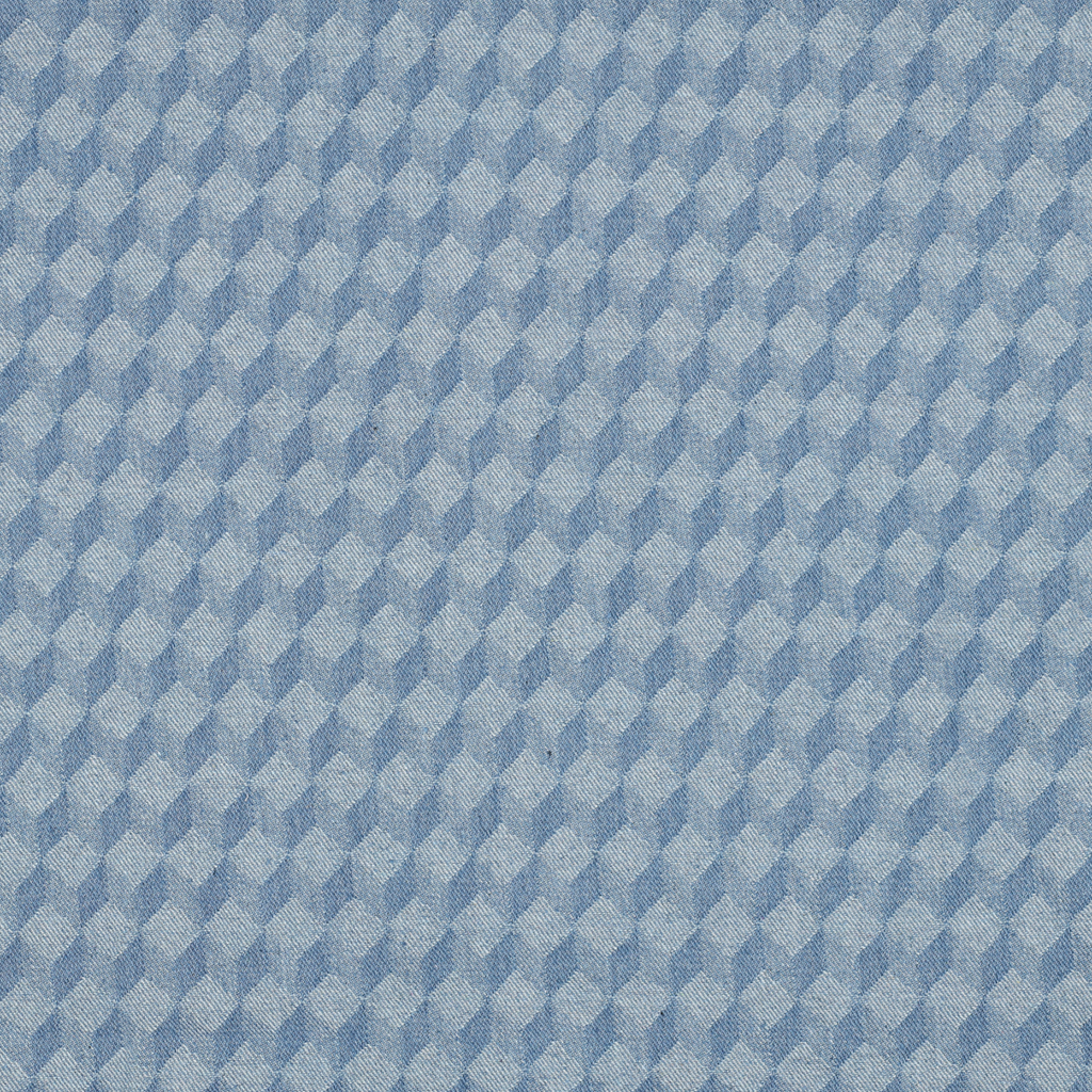 Sélection Coup de coudre – Tissu Denim Bleu Clair à Motif Cube 3D 4.webp