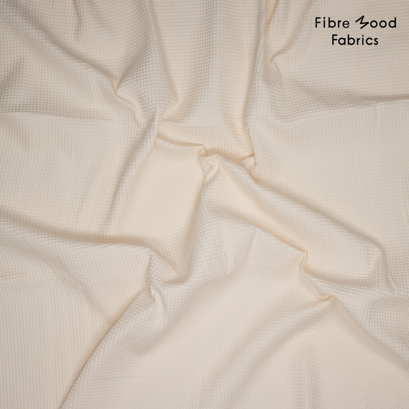 Fibre Mood – Tissu Eponge de Coton Nid d’Abeille « Carmel » Uni Couleur Beige Clair 4.webp