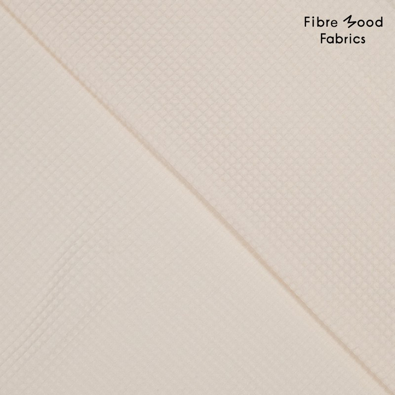 Fibre Mood – Tissu Eponge de Coton Nid d’Abeille « Carmel » Uni Couleur Beige Clair 5.webp